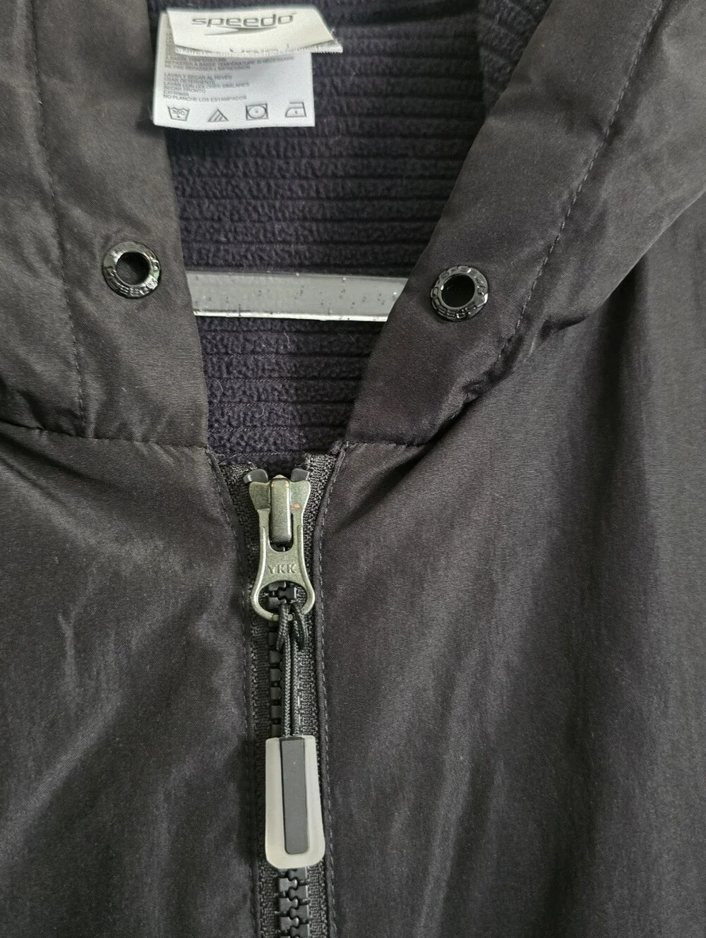 Speedo Black Swim Parka Coat with Hood Size Large - Picture 5 of 8
